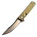 Eafengrow EF216 Tactical Folding Knives with Titanium Alloy Handle EDC Tool Survival Pocket Knives (gold)