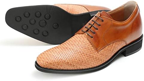 6ｃｍup 本革通気性シークレットシューズ ロングノーズ 最高級スペインレザーメッシュ No Me1931 紳士