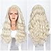 Persephone Glueless Platinum Blonde Lace Front Wig Wavy Fashion Long Light Blonde Synthetic Wigs for Women Half Hand Tied Repalcement Hair Wig 22 Inches