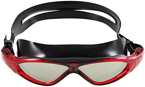 Plating Waterproof and Anti-Fog Big Box Comfortable HD Men and Women Sunshade Swimming Glasses (Color : Red)