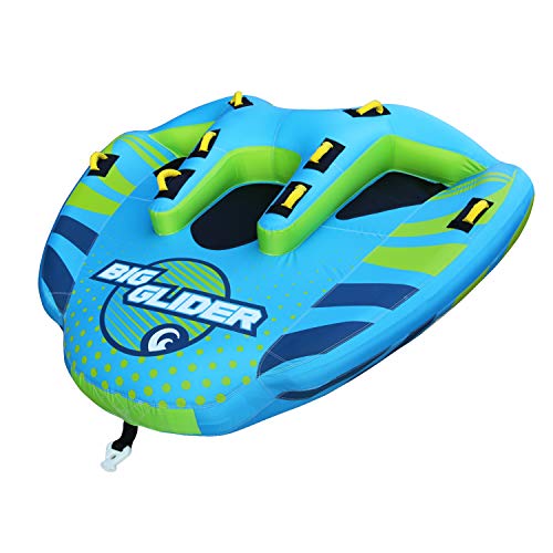 Big Sky Big Glider Towable, Inflatable Water Tube for 4, Boating Tube for Lake, Beach, River, Snow. Watersports Towables has Dual Boston Valve for Quick Inflation, Deflation - 4 Man Toys & Floats