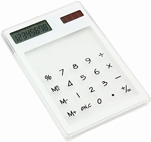 Desk Solar Transparent Touch Calculator 8 figures (white)