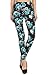 Leggings Depot High Waisted Valentine & Hearts Print Leggings for Women-Full Length-R545, Blue Rose, One Size