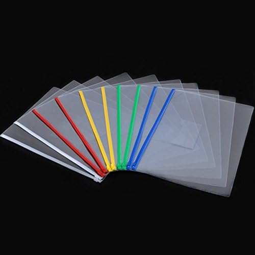 Poly Zip Envelope - 15Pack Waterproof A4 File Bag Files 5 Color Zipper Seamless Slider Closure Pouch