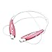 Wireless Bluetooth Sports Music Headset, with Stereo Vibration Neckband Style Earphone Headphone for Cellphones iPhone, Nokia, HTC, Samsung, LG, Moto, PC, iPad, PSP Bluetooth Devices (Pink)