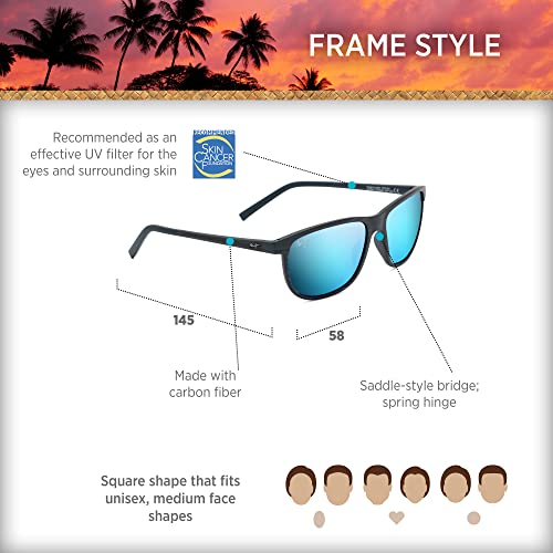 Maui Jim Dragon's Teeth w/ Patented PolarizedPlus2 Lenses Polarized Classic Sunglasses, Dark