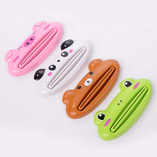 MqbY Home Daily Lovely Animal Tube Squeezer Cartoon Bathroom Toothpaste Dispenser Easy Squeeze Paste Dispenser Pig Panda Frog BearRandom Style - Thumbnail 4