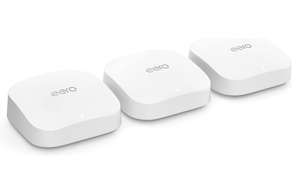 Amazon eero Pro 6E mesh Wi-Fi router | 2.5 Gbps Ethernet | Coverage up to 6,000 sq. ft. | Connect 100+ devices | 3-Pack
