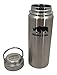 Rhino Zing Stainless Steel Water Bottle and Beer Growler w/Stainless Steel Lid, Insulated, Wide Mouth, 18-Ounce, Classic Stainless