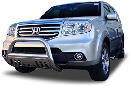 Broadfeet Bull Bar for 2009-2015 Honda Pilot High Grade T-304 Stainless Steel with Skid Plate Front Bumper Guard Protector