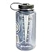 Nalgene Tritan Wide Mouth BPA-Free Water Bottle, Gray with Black Cap, 2 Count