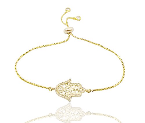 Think positive hamsa hand with rhinestones charms snake…