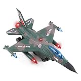 Vokodo Army Air Force Fighter Jet F-16 Toy Military Airplane With Fun Lights And Sounds Bump And Go Action Pretend Play Kids Aircraft Bomber Plane Great Gift For Preschool Children Boys Girls Toddlers