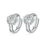 Fashion Jewelry 18k White Gold Plated Cubic Zirconia Studs Huggies Earrings for Women