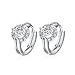Fashion Jewelry 18k White Gold Plated Cubic Zirconia Studs Huggies Earrings for Women