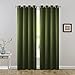 FLOWEROOM Blackout Curtains Thermal Insulated Draperies with Grommet for Living Room, Olive Green Curtains, 52 by 84 inch, 2 Panels
