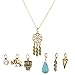 LUX ACCESSORIES Boho Tribal Dreamcatcher Leaf Owl Elephant Spear Arrow Interchangeable Pendant Necklace