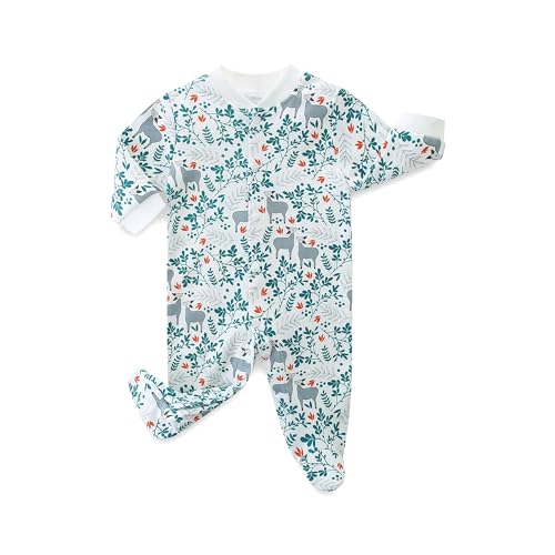 Newborn Outfit Boy Girl Footie Cotton Long Sleeve Animal Printed Going Home Baby Romper