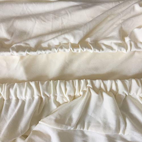 Gold Fortune Spandex Fabric Stretch Removable Washable Dining Room Chair Cover Protector Seat Slipcovers Set of 4 (Cream) - Thumbnail 4