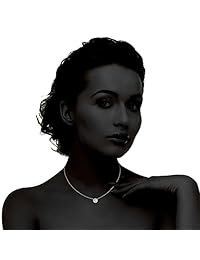 PAVOI - Collar gargantilla con bisel de imitación de diamante CZ chapado en oro de 14K 1,00 ct (Color D, Claridad VVS) de 16 - 18 pulgadas