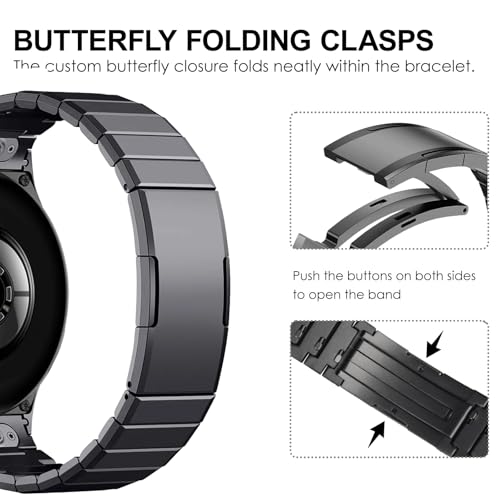 Hatolove Titanium Strap for Huawei Watch GT6 Pro 46 mm, with DLC Coating and Folding Clasp – Lightweight, Anti-scratch, Modular Design for Huawei GT6 Pro 46 mm