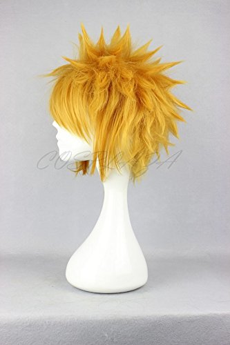 COSPLAZA Cosplay Wig Short Spiky Gold Anime Show Party Full Hair