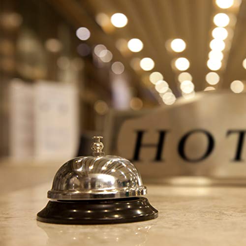 image for Deke Home Call Bell Chrome Finish. Hand front desk ringing bell servic