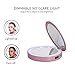 Lighted Makeup Mirrors with Power Bank - Compact Dimmable LED Vanity Mirror, Dual-Sided 1x/3x Magnification Handheld Travel Mirror, Prefect Gift for women (Pink)
