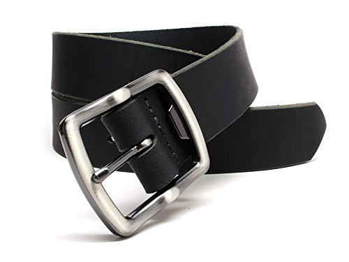 Cold Mountain Black Belt - Nickel Smart - Full Grain Leather Belt with Nickel Free Bottle Opener Buckle - 40