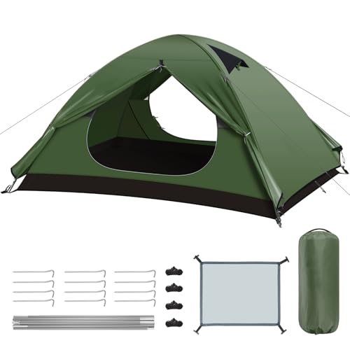 Forceatt 2 Person Camping Tent, Waterproof Ultra Light Small Volume, Portable Dome Tent Quick Assembly for Hiking, Camping, Excursion and Outdoor