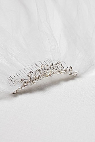 Flower Girl Mini Tiara Veil with Comb Style FG9100, White