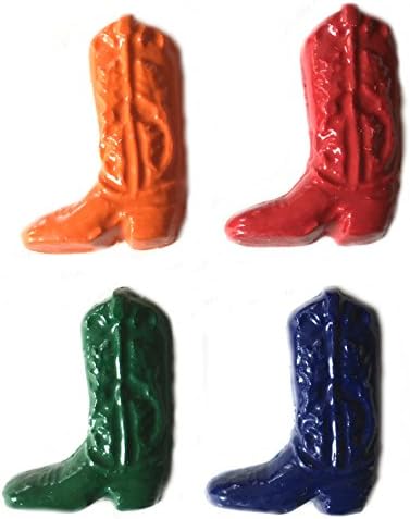 48 Cowboy Boot Crayons by MinifigFans™ - Birthday Party Favors - 12 Sets of 4 Crayons - Made in the USA from Crayola Crayons