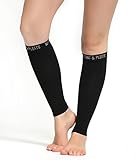 Calf Compression Sleeve for Women & Men - Footless Leg Sleeves Socks - Boosts Circulation - Reduces Fatigue - Eases Shin Splints for Athletes, Runners & Everyday Wear