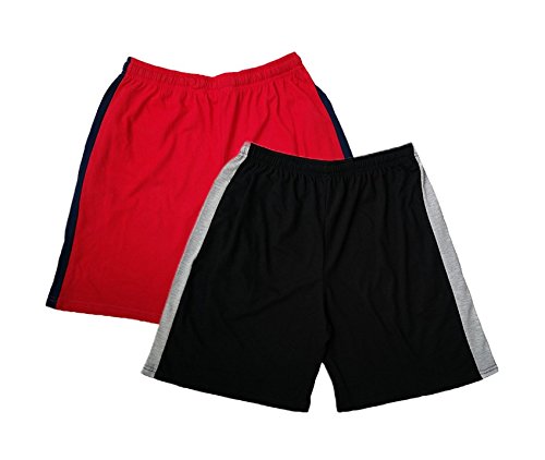 syda mens cotton shorts red black combo (pack of 2)