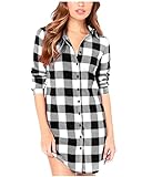 ZANZEA Women Blouses Tops Buffalo Check Plaid Long