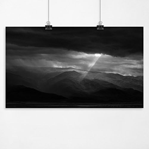 Egregious - Spotlight Through Dark Skies Eastern Sierras California Fine Art Landscape Photography Print Black And White