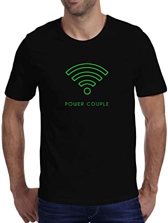 Urbanly Power Couple WiFi Premium Black Graphic T-Shirt