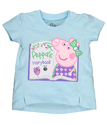 Planet Superheroes Peppa Pig Story Book Sky Blue T-Shirt for Girls