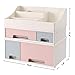 SONGMICS Large Makeup Organizer, Bathroom Cosmetics Storage, Stackable, 3 Pieces Set with 4 Drawers for Vanity Table Countertop Office Desk, Pens Jewelry Display DIY 12.6