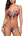 Avidlove Bikini Swimsuit for Women Push Up Striped Print Tie Side Bathing Suits S-XXL