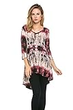 Frumos Womens Tunic Top For Leggings High Low T-Shirts X-Large Burgundy