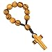 PUROKRAFT Olive Wood Finger Rosary Catholic With Wooden Beads - Ring Rosary For Comfort Gifts, Baptism Gifts And Prayer - One decade rosary