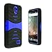 Phone Case for ZTE Sonata-3 (Cricket Wireless) / Avid-828 (Consumer Cellular) / Avid-Plus ( MetroPCS ) / ZTE-Prestige N9132 / ZTE Maven-2-Gophone Heavy Duty Armo Cover Blue Stand