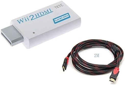 TIPENK? 2014 version real 1080P Wii To HDMI Converter Adapter + High Speed HDMI Cable, 6.5 Feet