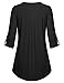Womans Tops, Nandashe V Neck 3/4 Cuffed Sleeve Button Down Sport Shirts Black L