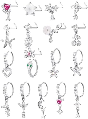Amazon.com: 18, 20 Gauge Dragonfly sterling silver nose stud/nose