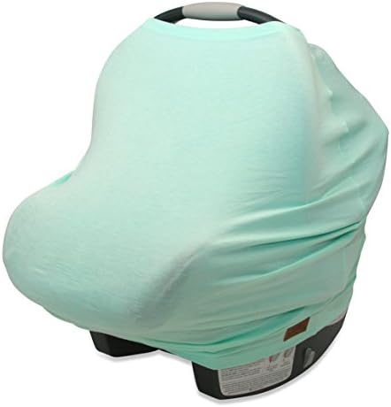5-in-1 Carseat Canopy &amp; Nursing Cover Up by Matimati Baby, Stretchy &amp; Ultra Soft Breastfeeding, Car seat &amp; Stroller, Shopping Cart Covers, Perfect Gift for Mom (Mint)