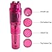 Finever Pocket Mini Massager Toys Personsal Pleasure Tool 4 Heads (Blue Pink)