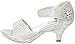 SHOEDEZIGNS Lucita Jan 14Km Little Girls Rhinestone Heel Platform Dress Sandals Silver,Silver,1