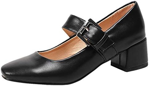 CularAcci Women Comfort Square Toe Mary Janes Shoes